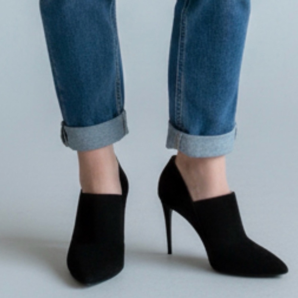 Black Suede Stiletto 8.5 4 Inch Heels Spain Made Shoes Leather European Brand - Picture 13 of 13